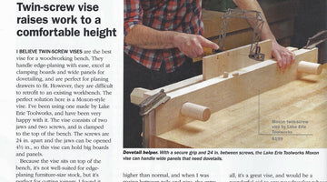 Fine Woodworking Positive Review of Lake Erie Toolworks Moxon Vise