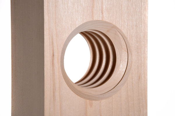 Hard maple nut thread detail