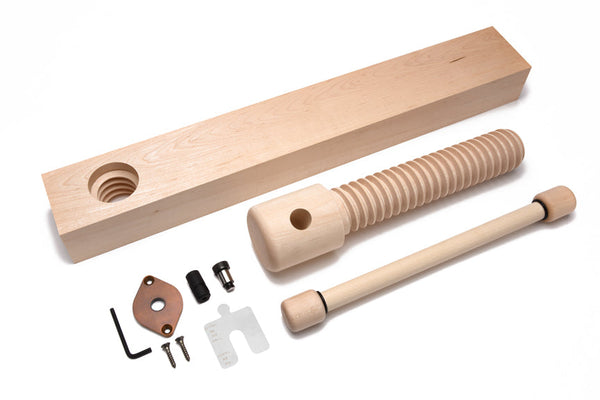 Wagon vise screw, nut, plate and handle kit