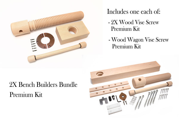 2X Bench Builders Bundle Wood Vise Screw Kit