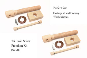 2X Twin Screw Wooden Vise Kit
